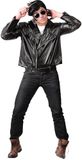 FIESTAS GUIRCA Rocker Biker jas voor heren, kostuum, reservejas van zwart leer, jaren '50, Bad Boy Fancy Dress voor heren, maat M 48-50