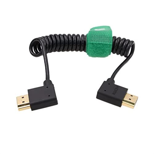 HangTon HDMI 4K 60p Kabel Dun Opgerold voor Camera's - Hoek Type A HDMI 2.0