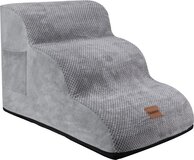 Pawesome Hondentrapje voor honden - Hondentrap - Honden opstapje - 3 treden - 40 x 60 x 40 - extra stevig en comfortabel - Grijs