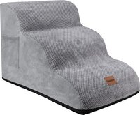 Pawesome Hondentrapje voor honden - Hondentrap - Honden opstapje - 3 treden - 40 x 60 x 40 - extra stevig en comfortabel - Grijs
