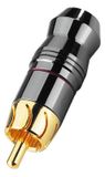 Monacor T-723G RCA plug Zwart, Goud, Rood