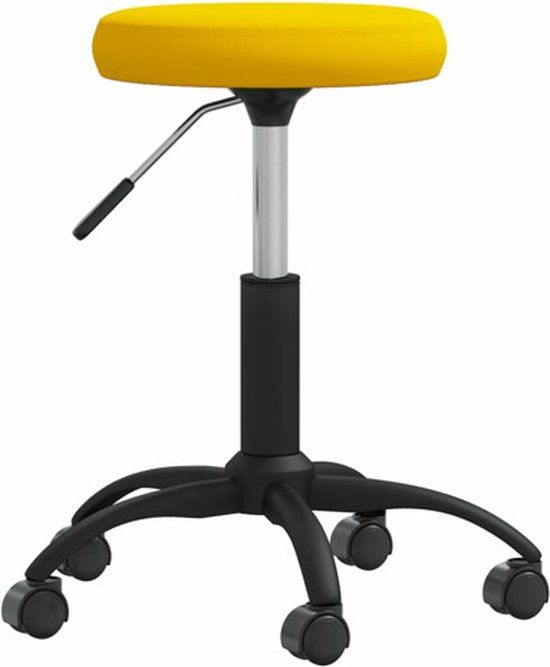 vidaXL Kantoorstoel draaibaar fluweel mosterdgeel