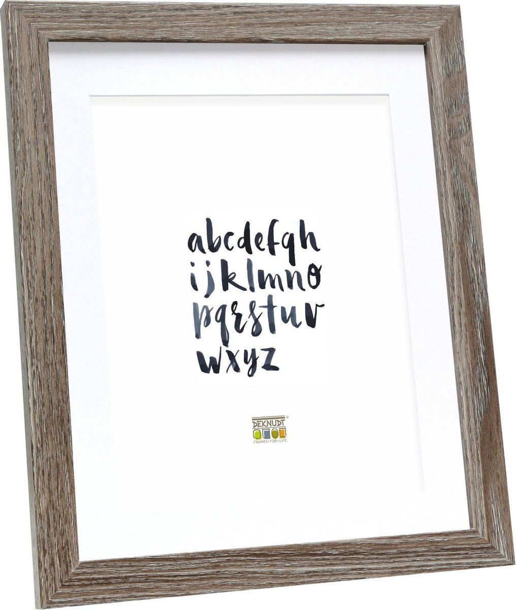 Deknudt Frames Fotolijst - Vergrijsde eikkleur met passe-partout - S66KH3 - 18x24 cm
