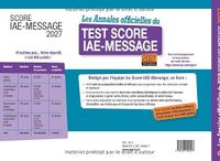 Les Annales officielles du Test Score IAE-Message: 7 tests officiels posés en 2026 pour être prêt le Jour J. Enrichie d'explications commentées rédigées par l'équipe du Score IAE-Message