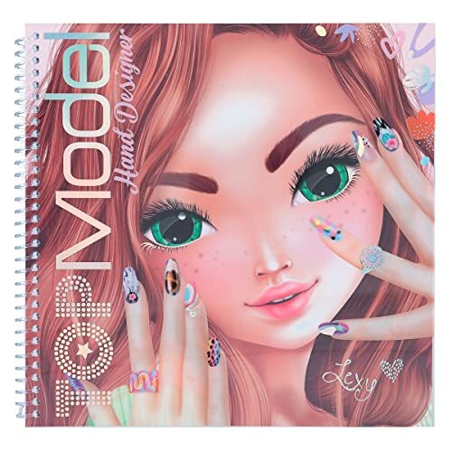 Depesche 12292 TOPModel-kleurboek met 46 pagina's voor het vormgeven van vele looks voor handen en vingernagels, inclusief 2 stickervellen met gouden afwerking, meerkleurig