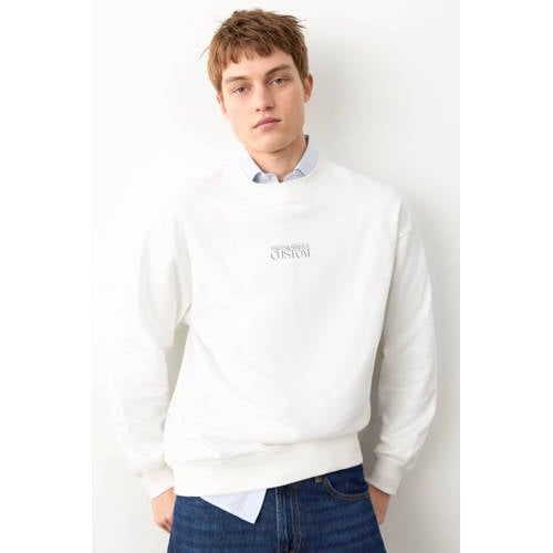 MANGO TEEN sweater met backprint wit