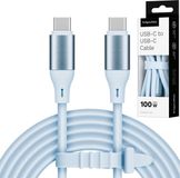 Krüger&Matz KM1269 - USB-C Kabel - 100W - 1m - Siliconen - Blauw
