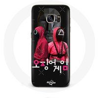 Maniacase Hoesje voor Samsung Galaxy S6 Edge Squid Game Display soldaten maskers Koreaans logo