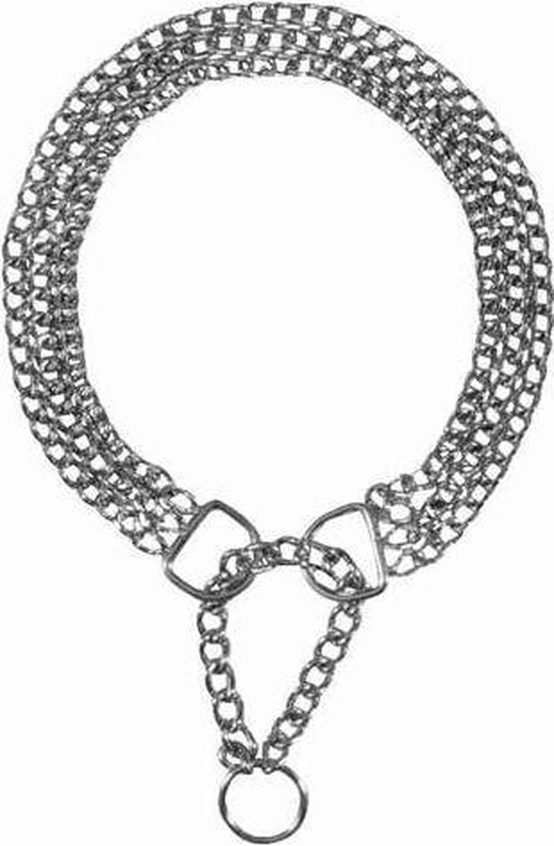 TRIXIE Halsband Hond Half-Slip Ketting Met 3 Rijen zilver