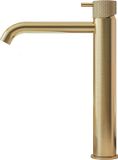 Hotbath Cobber X - Wastafelmengkraan - zonder Waste - Hoog - Geborsteld Messing PVD - Opbouw - Messing