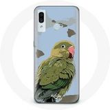 Maniacase Hoesje voor Samsung Galaxy A20 Parkieten Vogels groen