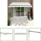 Auvent de jardin auvent rétractable automatique crème 3,5x2,5 m