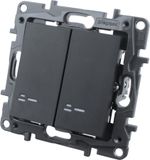 Legrand Niloe Step Double switch, black