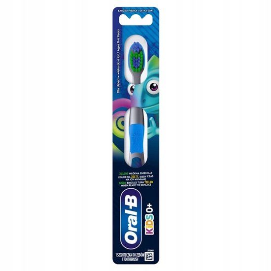 Oral-B Junior 0+ Tandenborstel Extra Zacht Blauw/Grijs/Groen voor Kinderen