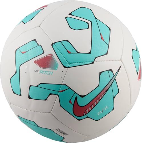 Nike Pitch FZ2636-103 Voetbal, wit/Aurora Green/Ember Glow, 5