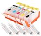 Canon 5 cartouches rechargeables pour Canon PGI550/551, vides, avec puce de réinitialisation automatique