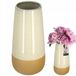 KOTARBAU Grand vase en céramique 27x13cm - Style vintage fait main - Crème et orange