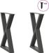 Pieds de table 2 pcs 50x(72-73,3) cm acier anthracite