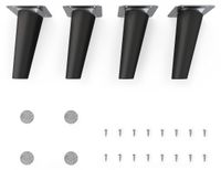 Pieds en hêtre massif, ronds, inclinés, 12 cm de haut - noir mat