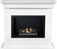 Xaralyn Bio-ethanol haard - Flex BRI-HLW - wit hout - 1,5 KW verwarming - haardombouw inclusief inbouwhaard - schouw