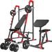 Marbo Sport Banc d'haltères MH10 avec supports d'haltères multi-niveaux et banc de curl biceps - set d'haltères de 83 kg avec disques en caoutchouc