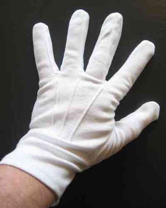Luchas Promotions Witte handschoenen katoen de luxe M
