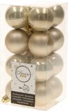 Merkloos Kaemingk B.V. 32x Licht parel/champagne kunststof kerstballen 4 cm - Mat/glans