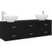 Maison Exclusive Ensemble de meubles de salle de bain "Exclusive" - 3 pièces, couleur noire, dimensions : 161 x 44,5 x 80 cm