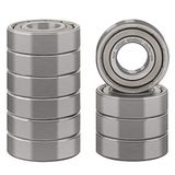 XiKe 10 stuks 6202ZZ kogellagers 15 x 35 x 11 mm, voorgesmeerd/verchroomd staal/metalen afdichting, 6202-2Z diepe groefkogellagers.