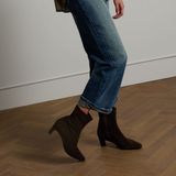 Manfield - Femme - Bottines en daim vert avec talon bloc - Taille 42