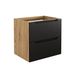 COMAD Splendor Black Badkamermeubel 60 cm, zwart eikenhout, onderkast voor wastafel, 2 lades, modern design