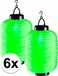 Merkloos / Sans marque 6x groene solar lampionnen - 20 x 35 cm - zonne-energie lampion