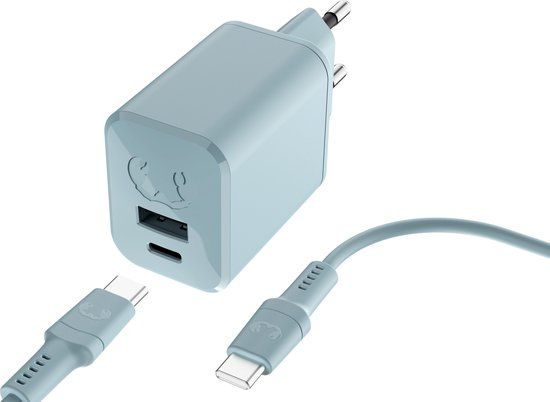 Fresh 'n Rebel Mini Charger USB-C PD 45W + USB-C Cable - Dusky Blue