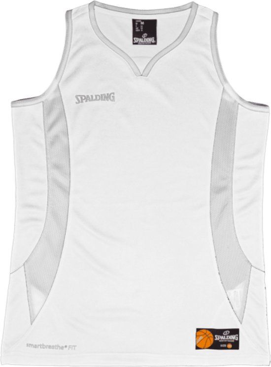 Spalding Jam Basketbalshirt Dames - Wit/Zilver - XXXL