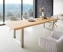 DELIFE Table à manger Edge chêne naturel 260x100 acier inoxydable large Live-Edge