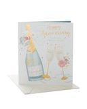 UK Greetings Verjaardagskaart | Champagne & Fluiten Design | Met Envelop | Gelukkige verjaardag | Haar/hem | Wenskaart | 165 x 190 mm