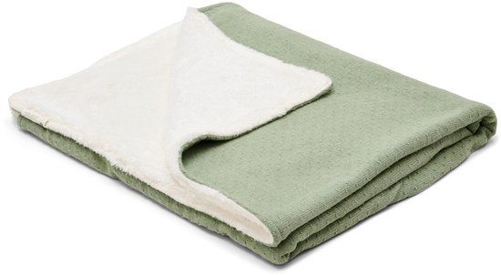 Little Dutch Gebreid wiegdeken - Fleece – Groen – Essentials