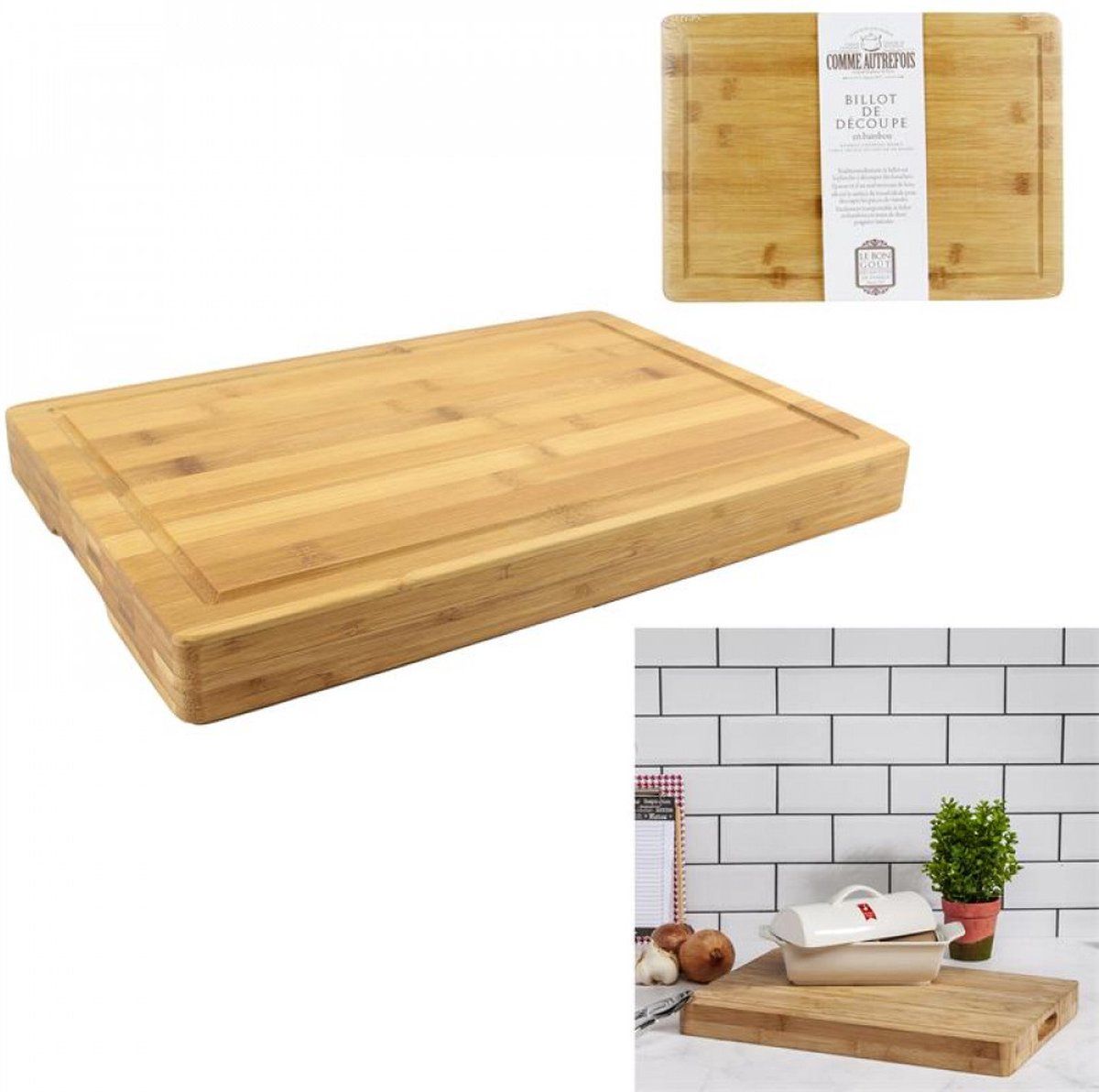 Totally Addict - Blok bamboe 39x28x3.8cm - bruin