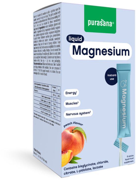 Purasana Magnesium Liquid Gel Sticks - 15 x 10 ml