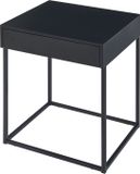 en.casa Bijzettafel Rautjärvi met lade 50x43x41 cm zwart mat