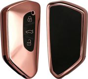 kwmobile autosleutel hoesje geschikt voor VW Golf 8 - TPU autosleutel behuizing - Hoogglans roségoud