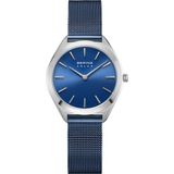 Bering 17331-307 Dames Polshorloge Solar Saffierglas Blauw/Zilver
