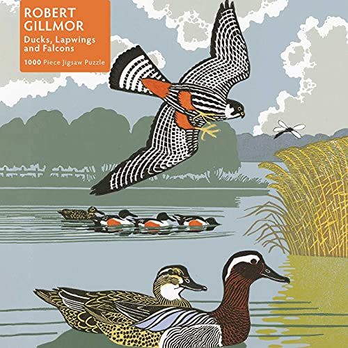Flame Tree Gift Puzzle - Robert Gillmor, Enten, Kiebitz und Falke: 1000-teiliges Puzzle (73,5 cm x 51,0 cm)