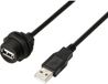 TRU COMPONENTS TC-E13T-FU2-PWF/MU2-NWA-0.5PV-S TC-13543544 USB 2.0-kabel met USB-A-bus naar IP67-USB-A-stekker, 0,5 m Waterdichte kunststof kabel