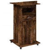 Syfax Lessenaar met wielen en lade 55x55x107 cm hout gerookt eiken