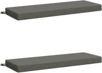 vidaXL Coussins de banc SOEST 2 pièces 100% Polyester Gris 110 x 40 x 8 cm