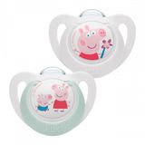 NUK Peppa Pig Star fopspeen siliconen 0-6m 2 stuks - wit