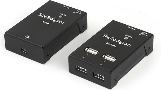 StarTech USB 2.0 Extender over Cat5/Cat6 - 4 Port - Black