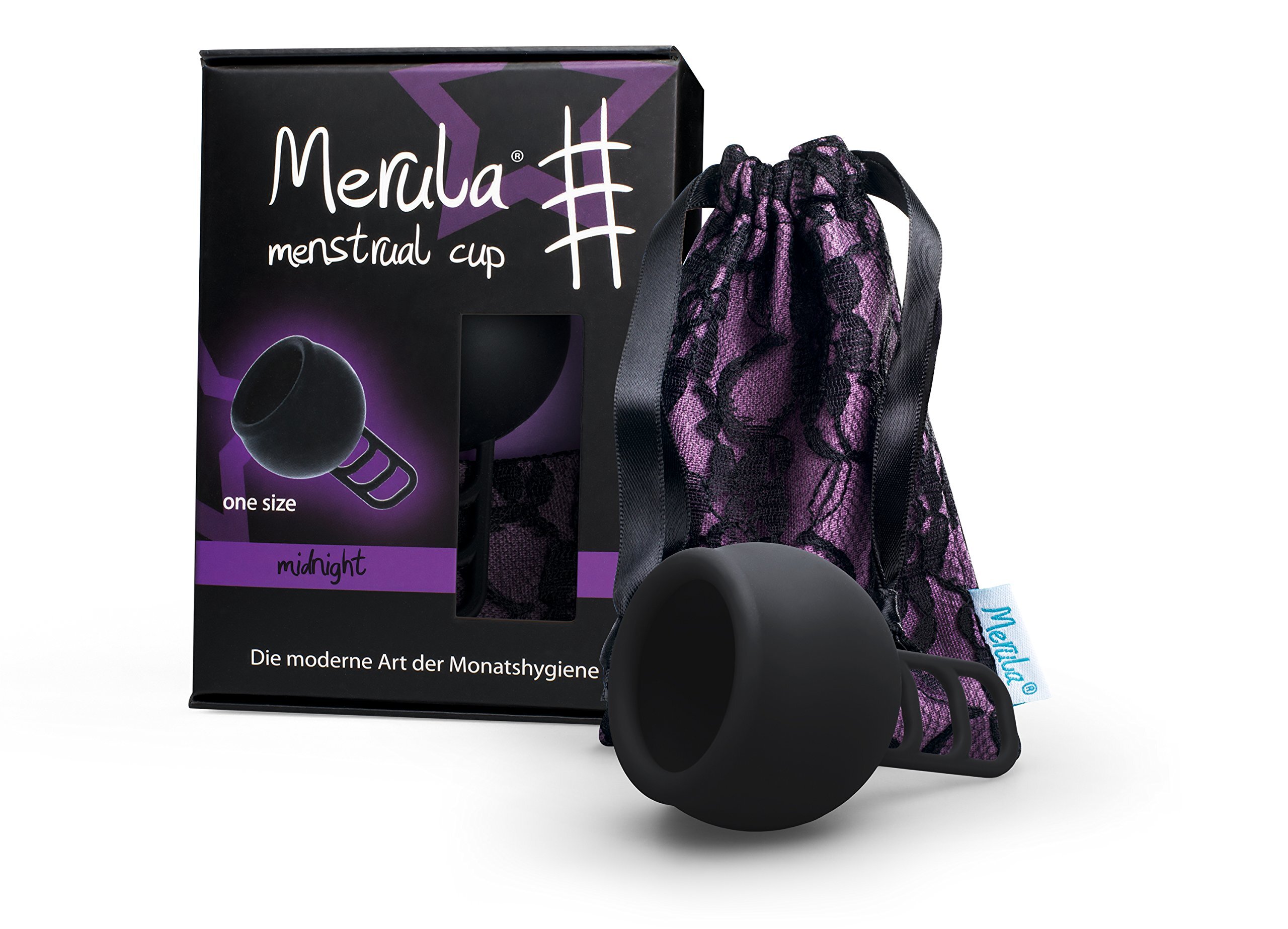 Merula menstrual cup - midnight zwart - one size