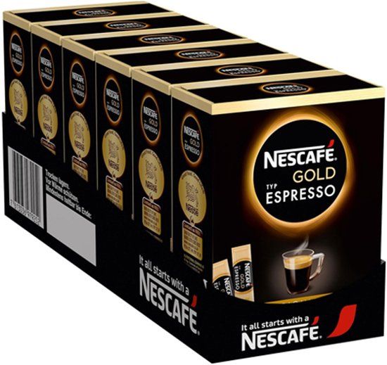 Nescafé Gold Espresso Oploskoffie - 6 x 25 zakjes